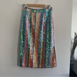 SEQUIN RAINBOW STRIPE SKIRT